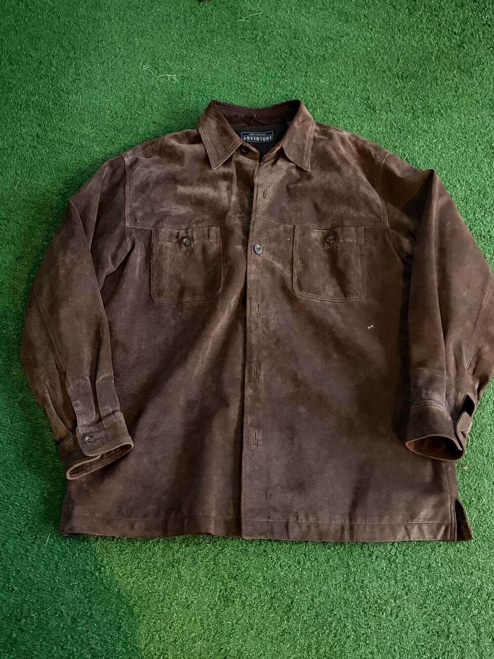 John Ashford Adventure Men's Brown Suede Leather Button-Up Shirt Jacket